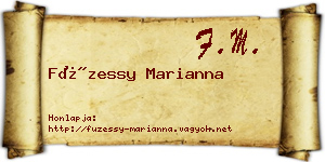 Füzessy Marianna névjegykártya